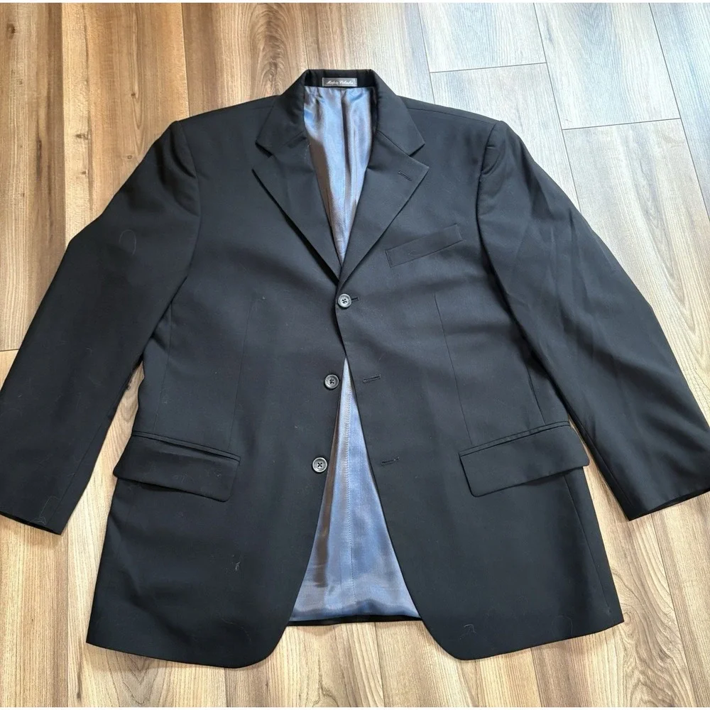 Oscar‎ De La Renta Components Men's Blazer Sports Jacket Black Wool Size 42R